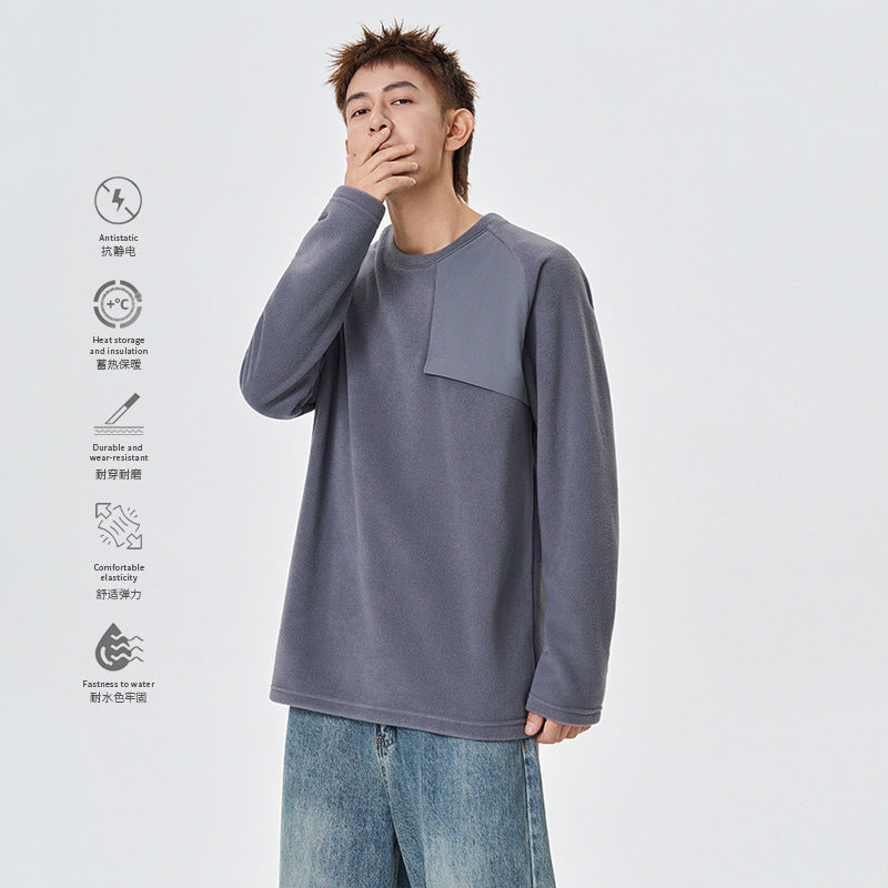 Herren Fleece-Langarmshirt mit asymmetrischer Brustpasse und leichtem Stretch Echo Archiv