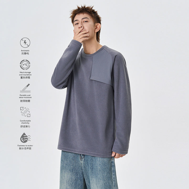 Herren Fleece-Langarmshirt mit asymmetrischer Brustpasse und leichtem Stretch Echo Archiv