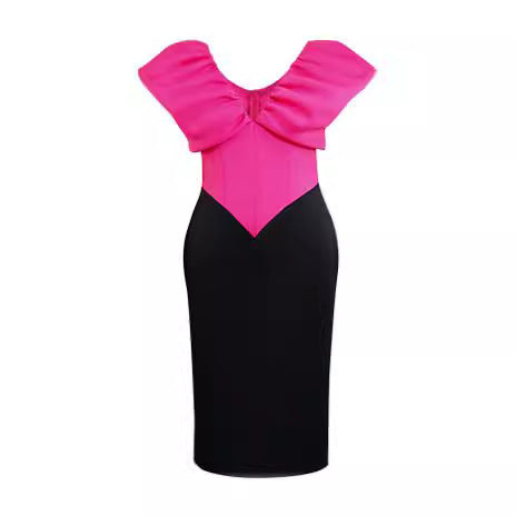 Damen elegantes Abendkleid mit voluminösem Rüschenoberteil Echo Archiv