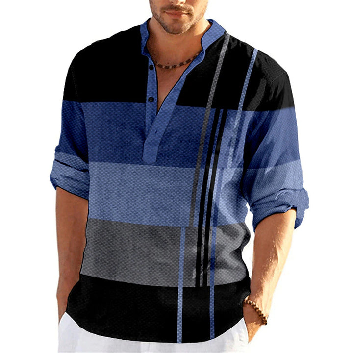 Herren Freizeitgestreiftes Popover-Shirt Echoarchiv
