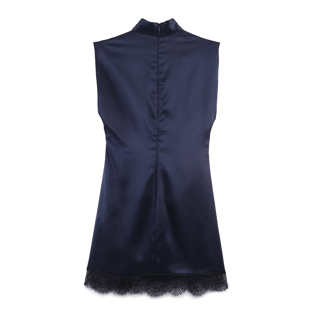 Damen elegantes Kleid mit transparentem Spitzenrand Echo Archiv