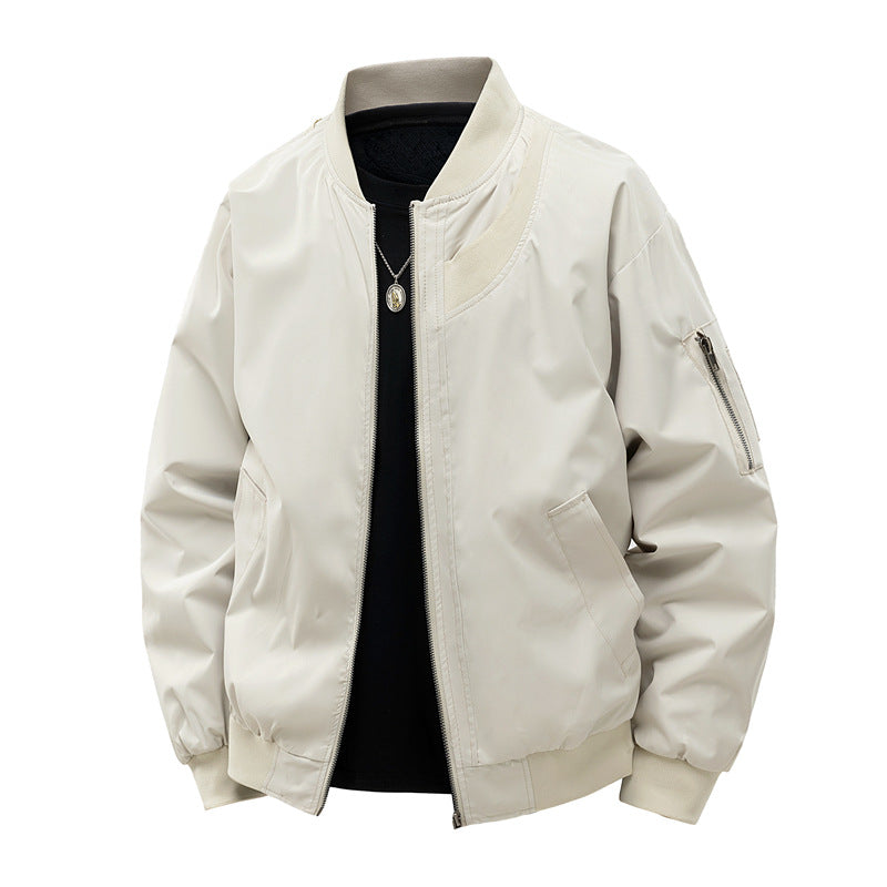 Herren Leichte Bomberjacke im minimalistischen Utility-Look mit Ärmeltasche & Rippbündchen Echoarchiv