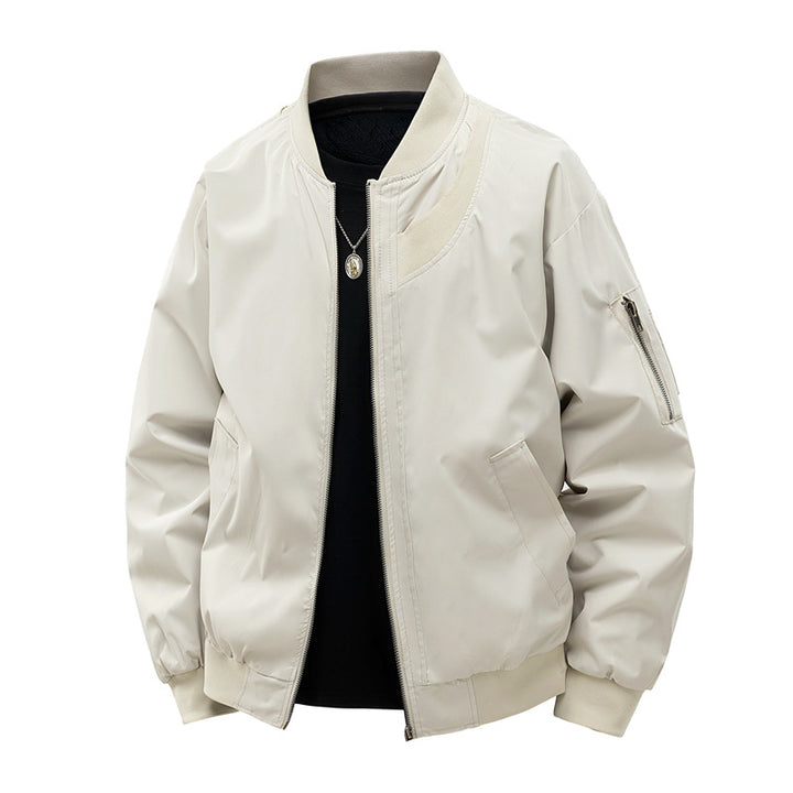 Herren Leichte Bomberjacke im minimalistischen Utility-Look mit Ärmeltasche & Rippbündchen Echoarchiv