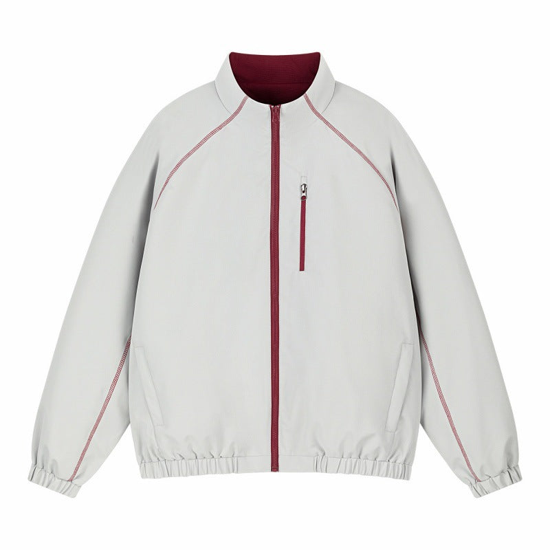 Unisex Leichte Übergangsjacke mit Raglanärmeln, durchgehendem Reißverschluss, Brusttasche und elastischem Saum Echoarchiv