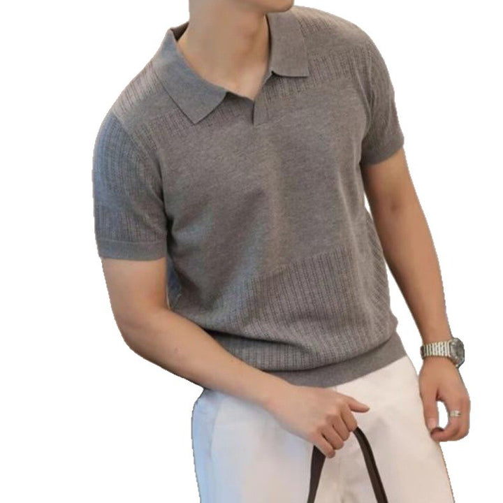 Herren Elegantes Polohemd mit strukturierter Oberfläche Echo Archiv