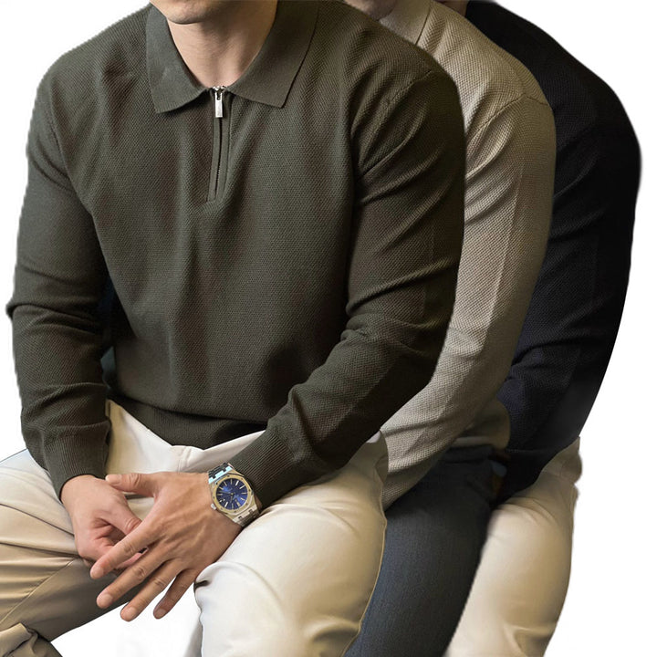 Herren Modischer Strickpullover mit Halbreißverschluss Echo Archiv