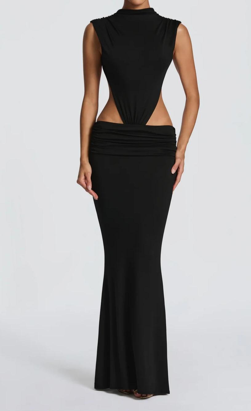 Damen Langes Maxi-Kleid mit raffinierten Cut-Outs und Raffung Echo Archiv