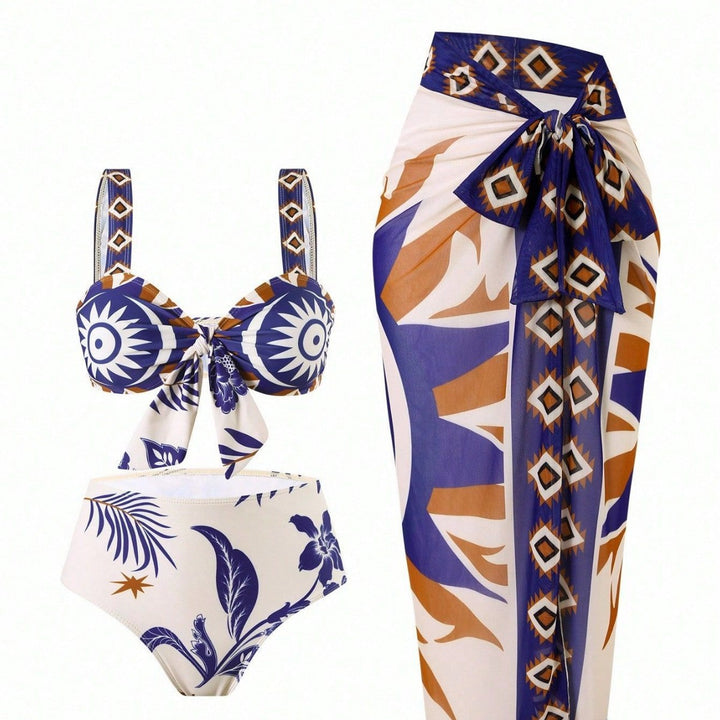 Damen Bandeau-Bikini-Set mit elegantem Überrock Echo Archiv