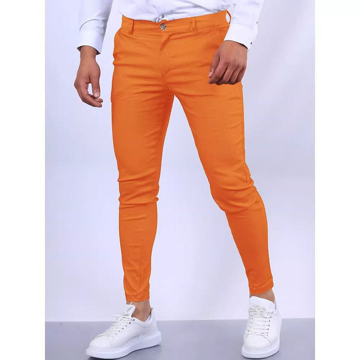 Herren elegante Slim-Fit Chinohose mit elastischem Bund und praktischen Taschen Echoarchiv