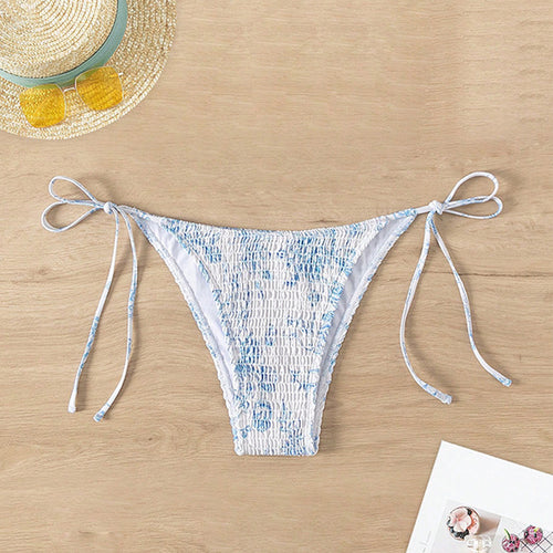 Damen Bikini-Höschen mit verstellbaren bindbaren Seiten und elegantem Rüschendesign Echo Archiv
