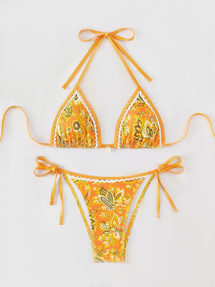 Damen Triangel-Bikini mit floralem Vintage-Muster Echo Archiv