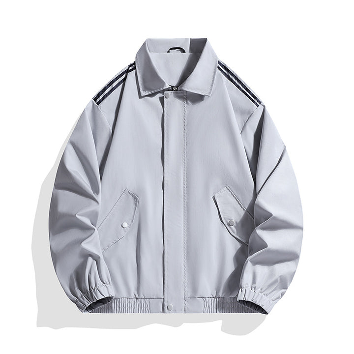 Herren Sportlich-urbane Oversize Bomberjacke mit geripptem Saum, Druckknopfblende & Schulterstreifen Echoarchiv
