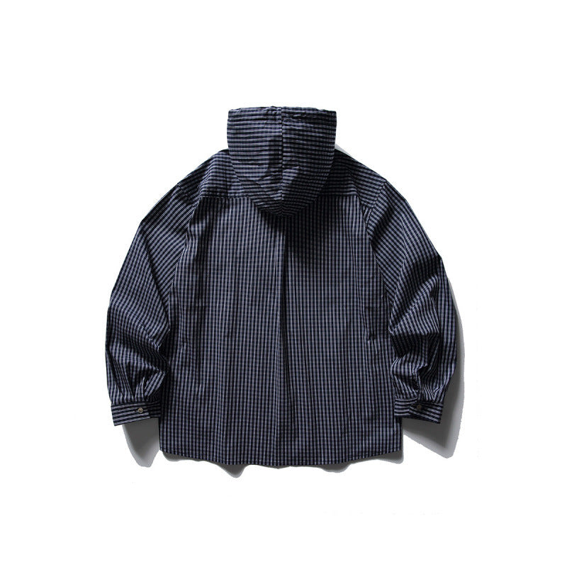 Unisex Oversized Kapuzen-Overshirt aus Baumwollmix mit Brustklappen und durchgehender Knopfleiste Echo Archiv