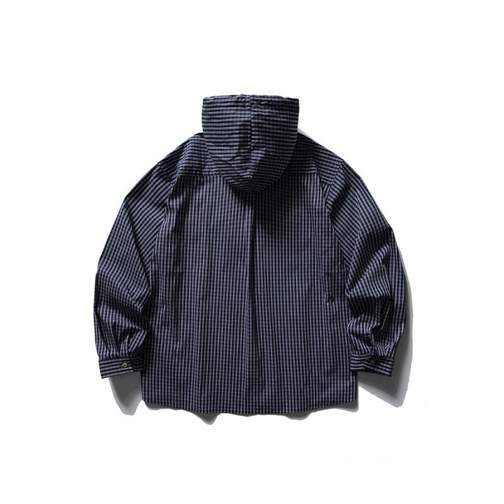 Unisex Oversized Kapuzen-Overshirt aus Baumwollmix mit Brustklappen und durchgehender Knopfleiste Echo Archiv