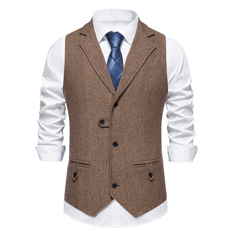 Herren elegante Weste mit modernem Hahnentritt-Muster Echoarchiv