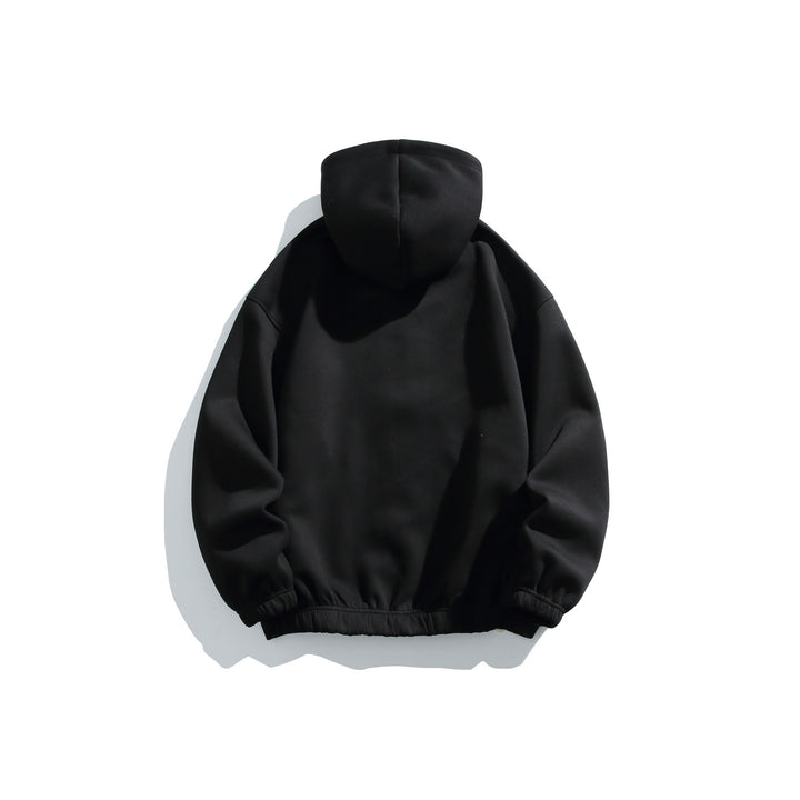 Unisex Kapuzenjacke mit durchgehendem Reißverschluss, strukturierter Neopren‑Optik und Kugelfalten-Details Echoarchiv