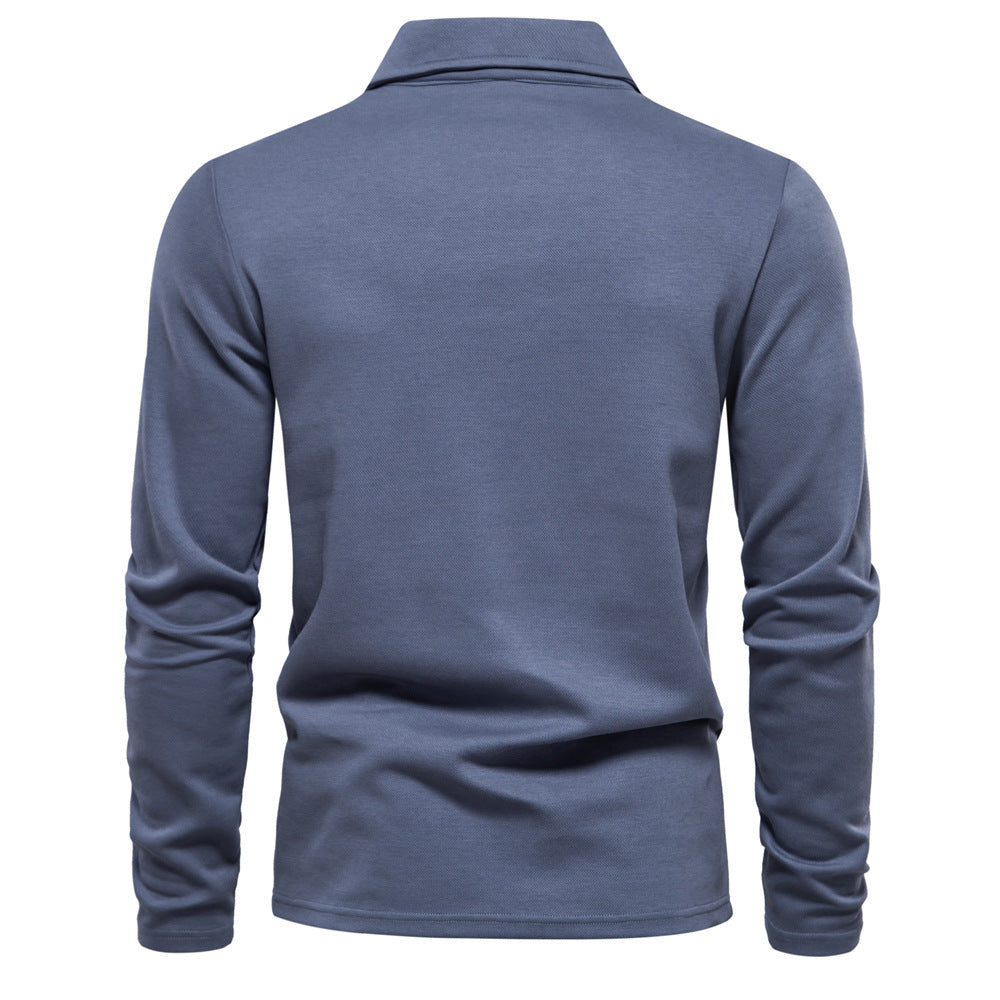 Herren Langarm Poloshirt aus atmungsaktivem Baumwollmix mit modischen Akzenten Echoarchiv