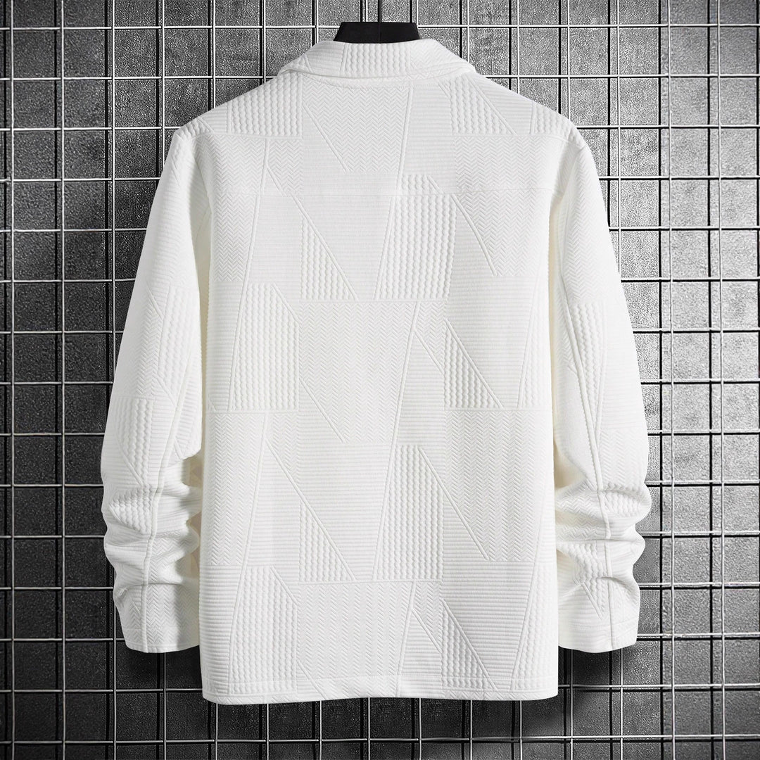 Herren nan strukturierte Shirtjacke im Patchwork-Relief mit Hemdkragen Echo Archiv