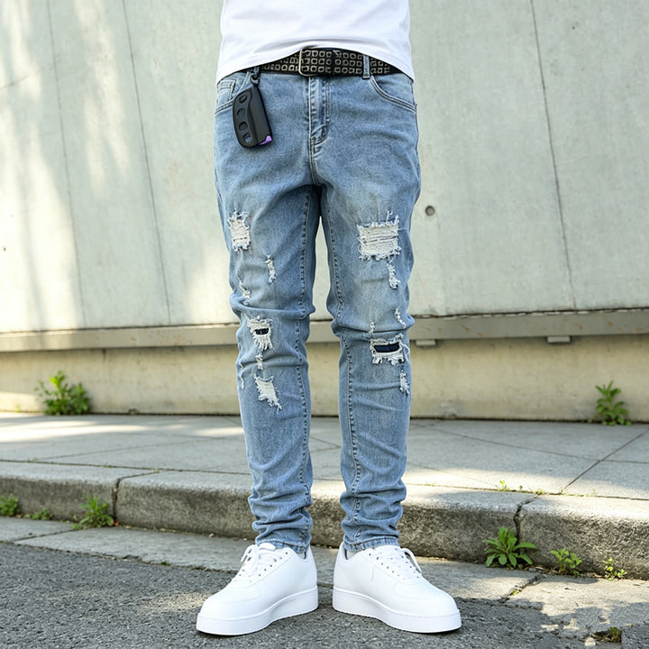 Herren Enganliegende Ripped Jeans Echoarchiv