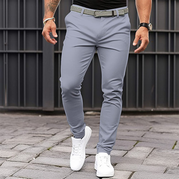 Herren Slim-Fit Freizeithose mit elastischem Bund und seitlichen Eingrifftaschen Echoarchiv