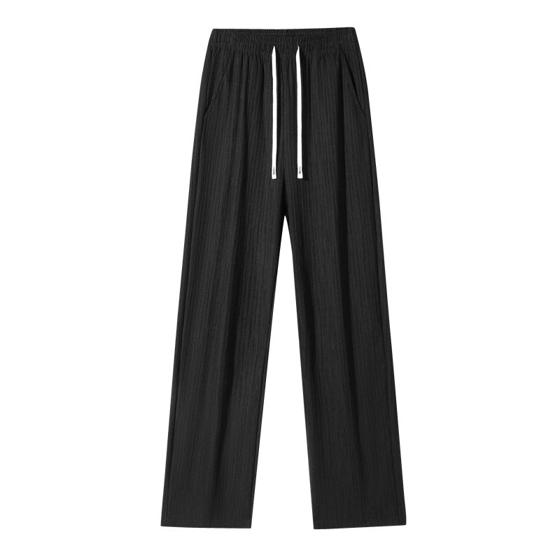 Damen weite Leinenoptik-Hose mit elastischem Bund, Tunnelzug & Seitentaschen Echoarchiv
