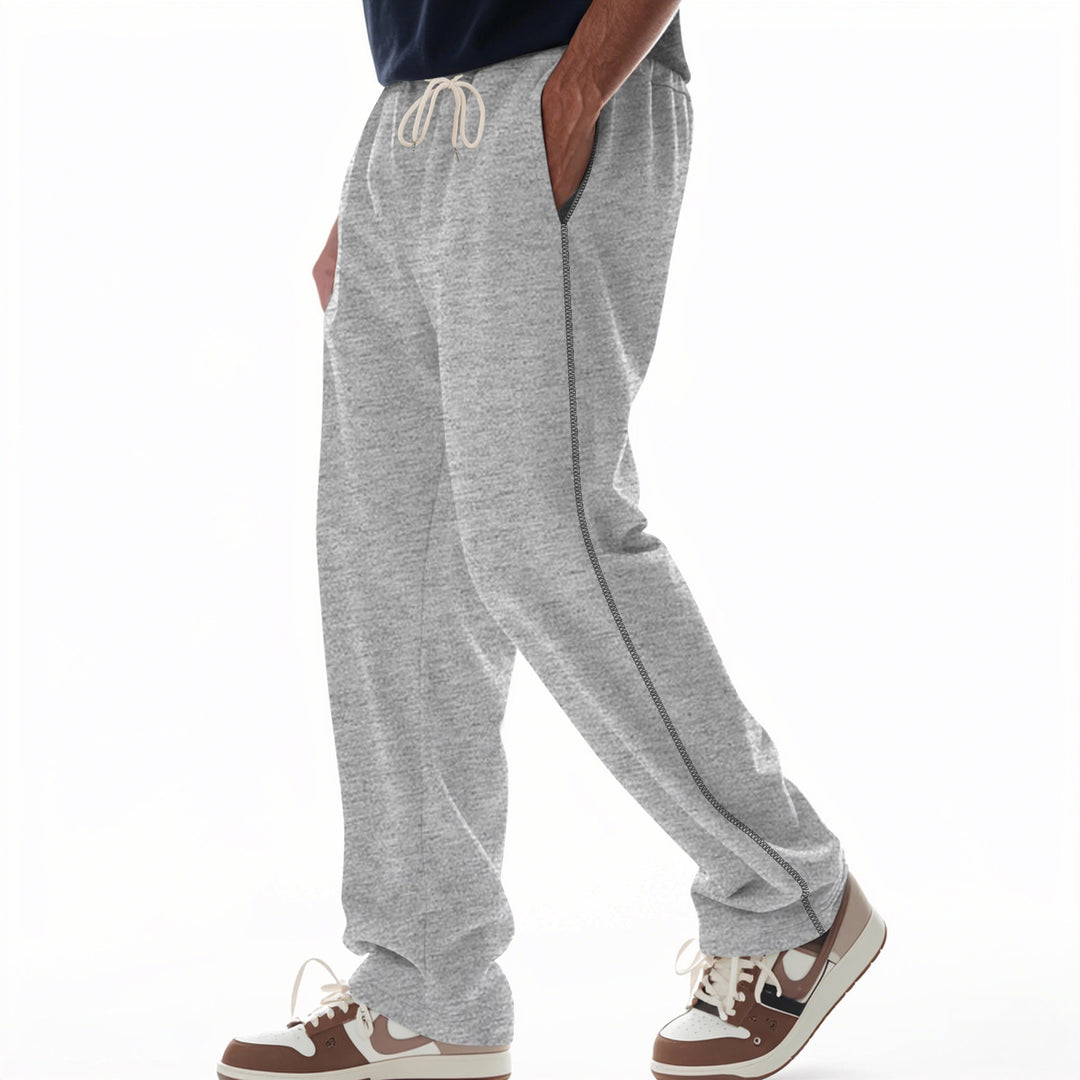 Herren locker sitzende Sweatpants mit seitlicher Ziernaht, elastischem Komfortbund und tiefen Eingrifftaschen – Marzano