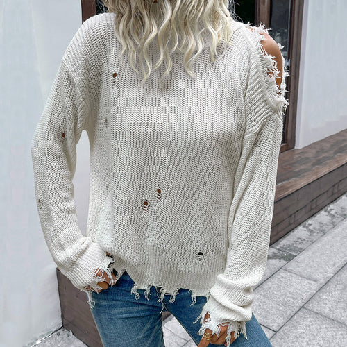 Damen Lässiger Oversized Pullover mit Lochdetails Echo Archiv