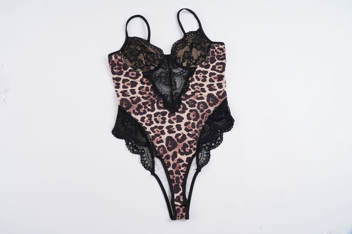 Damen-Spitzen-Bodysuit mit animalischem Muster und sexy Cut-Outs Echo Archiv