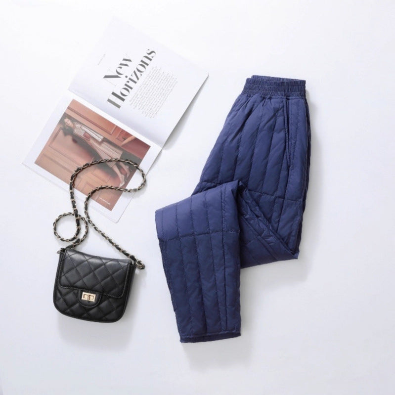 Damen gesteppte Thermohose mit elastischem Bund und leichtem Wärmefutter Echoarchiv