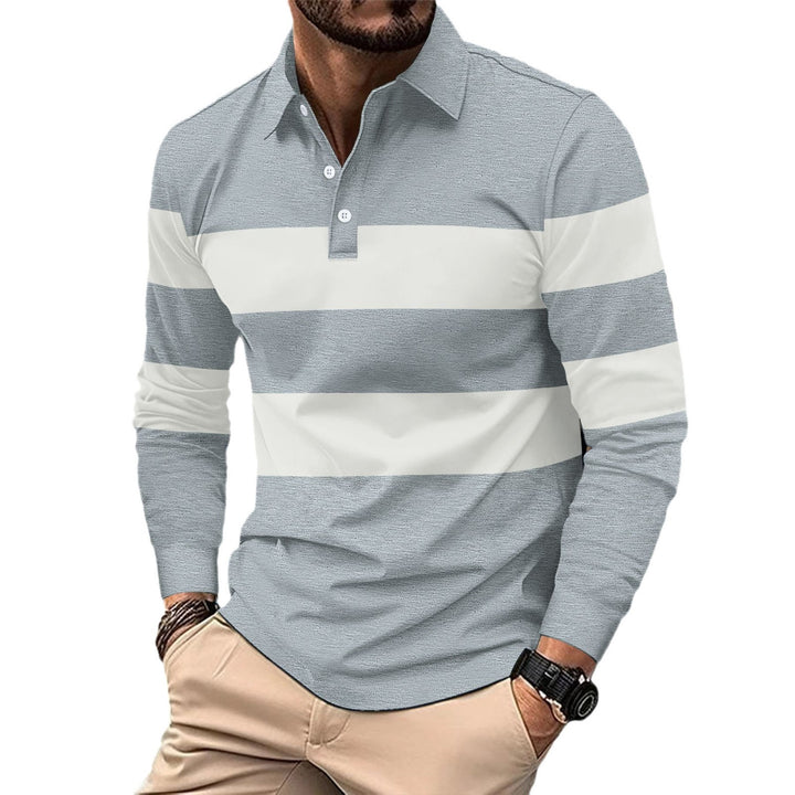 Herren Langarm Poloshirt mit modischen Streifen Echoarchiv