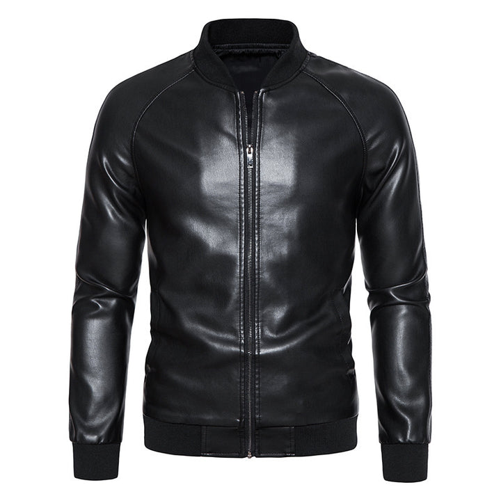 Herren Biker-Bomberjacke aus hochwertigem Kunstleder mit elastischem Bund Echoarchiv