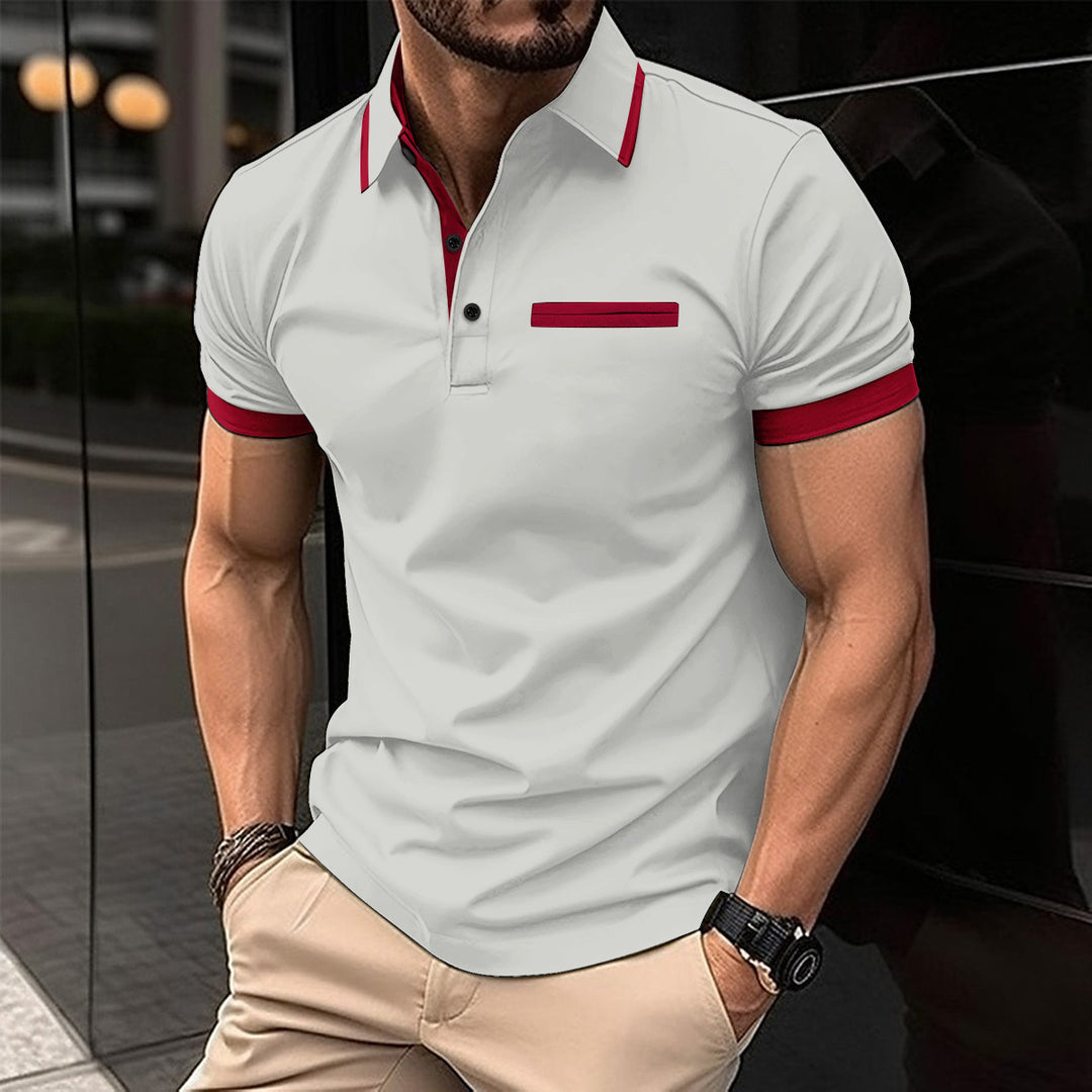 Herren Polohemd mit modischen Kontrastdetails und hochwertiger Baumwolle Echoarchiv