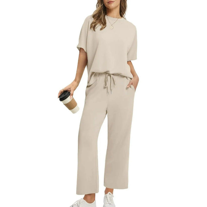 Damen Bequemes Freizeitanzug-Set mit lockerem Schnitt und stilvollen Taschen Echoarchiv