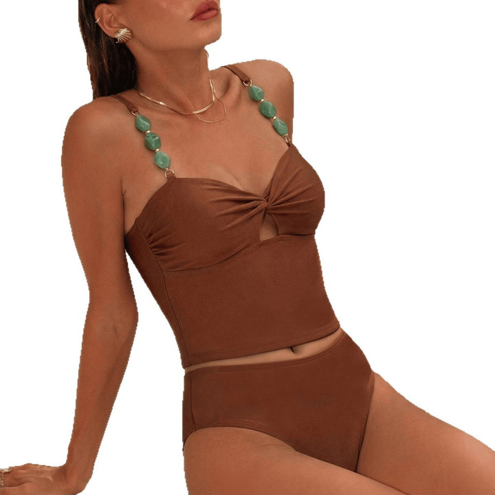Damen Crop-Top Bikini mit dekorativen Trägerdetails Echo Archiv