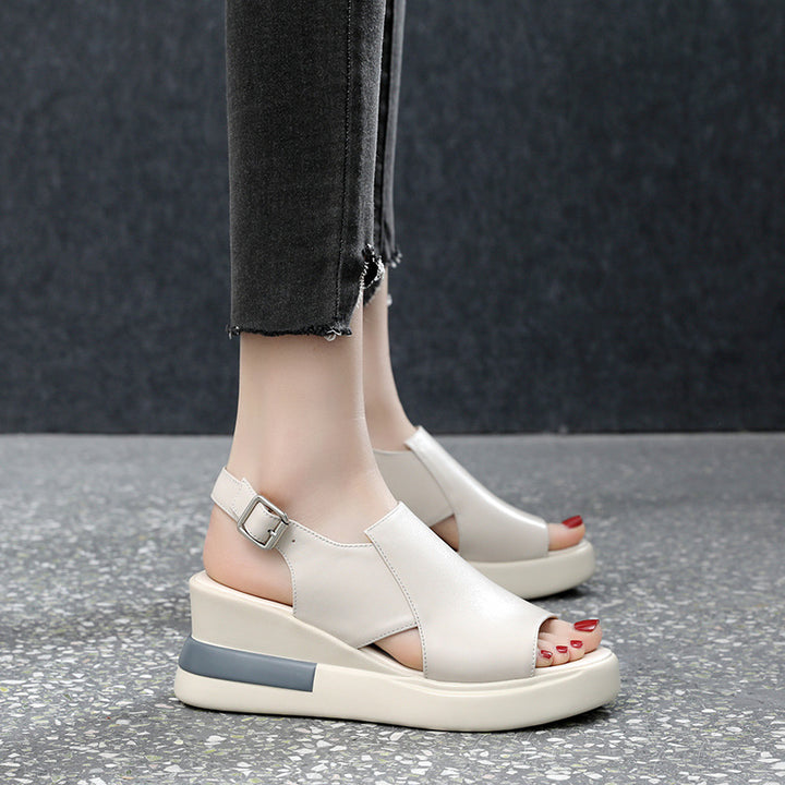 Damen Moderne Plateau‑Sandalette mit ergonomischem Memory‑Fußbett, verstellbarem Fersenriemen und rutschfester Gummisohle – Sorelia