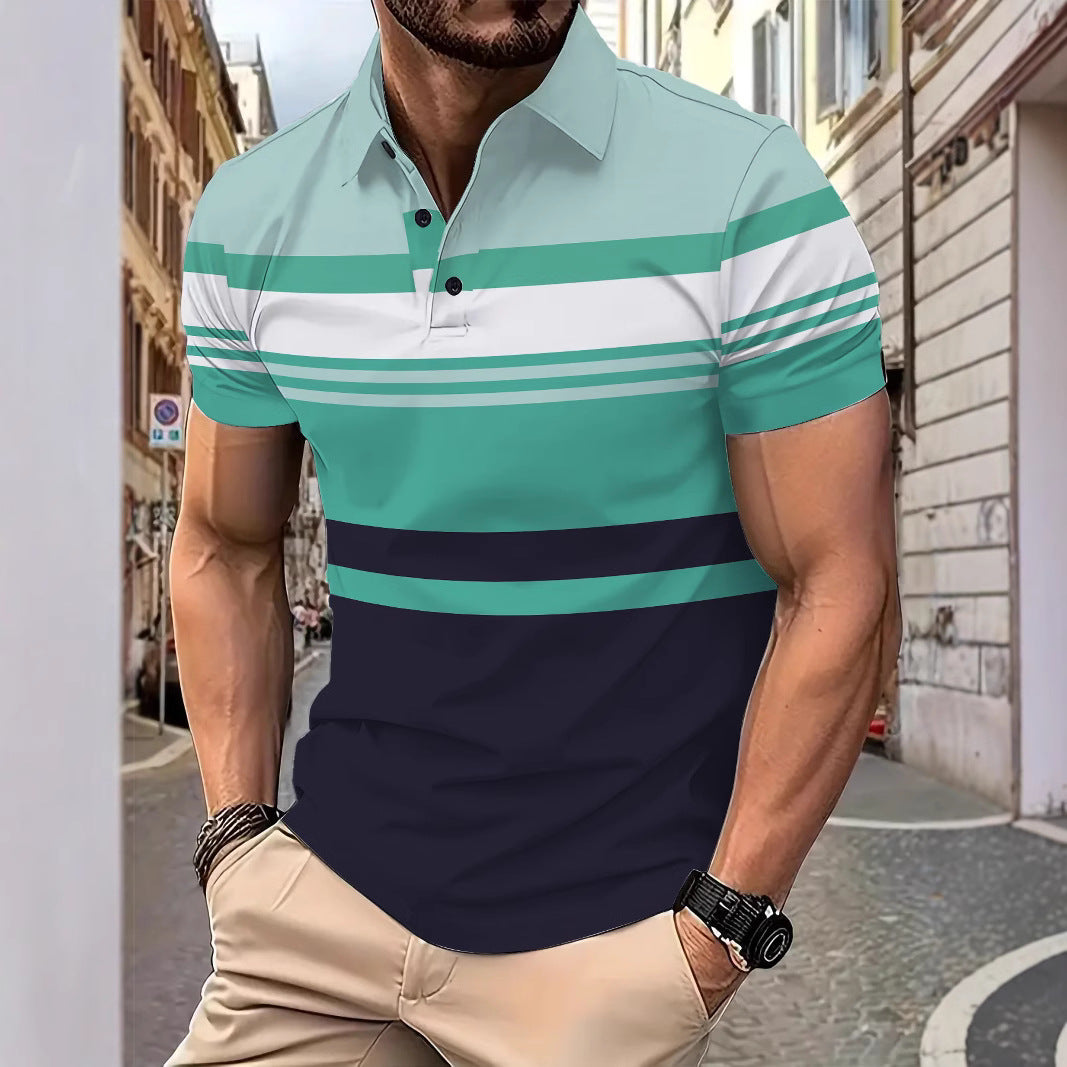 Herren Polohemd mit innovativem Linienmuster Echoarchiv