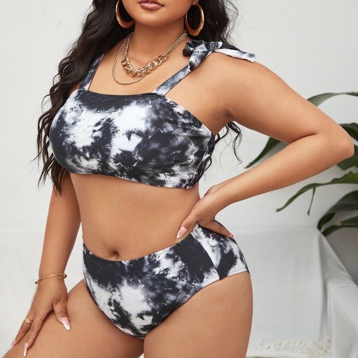 Damen Hochtailliertes Bikini-Set mit verspieltem Oberteil und elegantem Trägerdesign Echo Archiv
