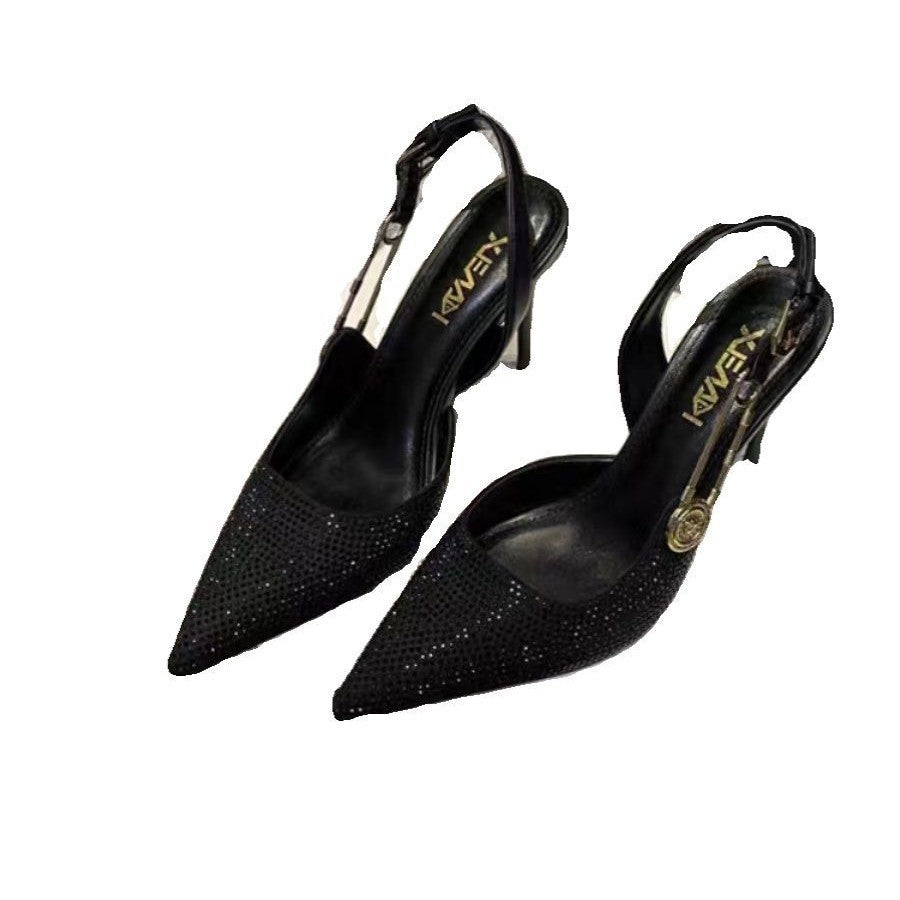 Damen nan spitze Pumps mit Fersenriemchen T-Riemen und Medaillonapplikation Echo Archiv