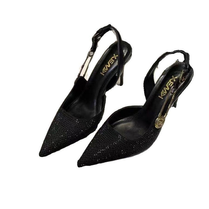 Damen nan spitze Pumps mit Fersenriemchen T-Riemen und Medaillonapplikation Echo Archiv