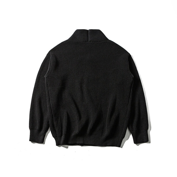 Herren Strickcardigan mit Schalkragen und asymmetrischer Knopfleiste Echoarchiv