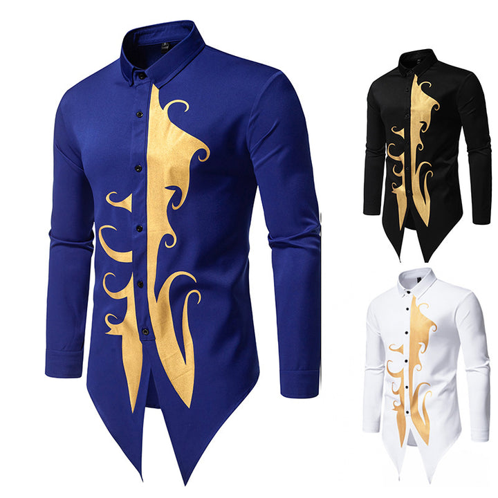 Herren Langarmhemd mit extravagantem Design und stilvollem Kragen Echoarchiv