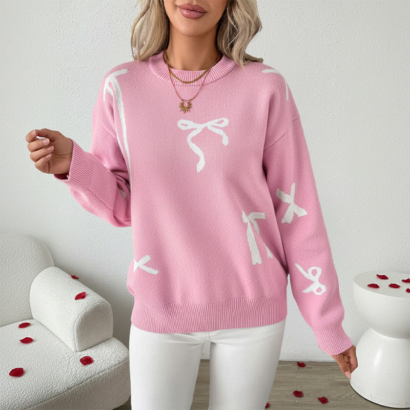 Damen Modischer Pullover mit verspielten Schleifen-Design Echo Archiv