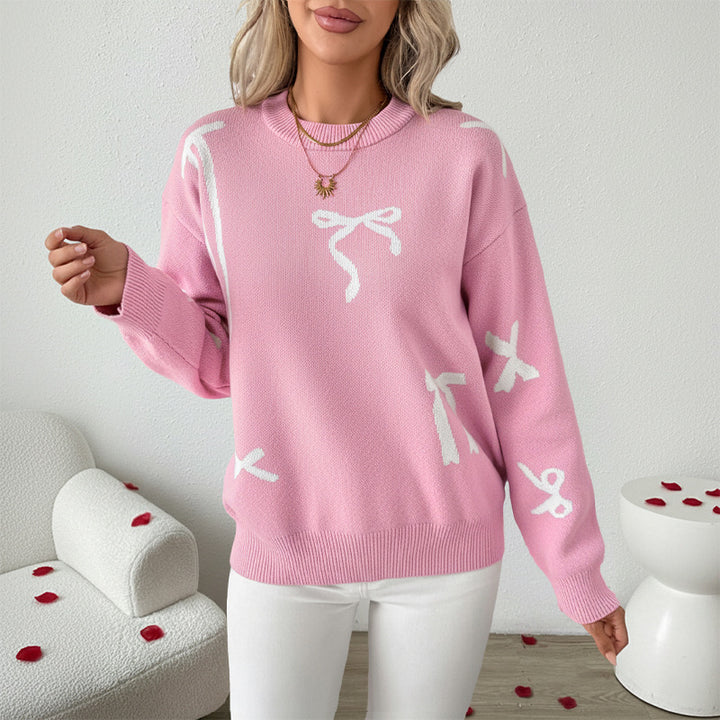 Damen Modischer Pullover mit verspielten Schleifen-Design Echo Archiv