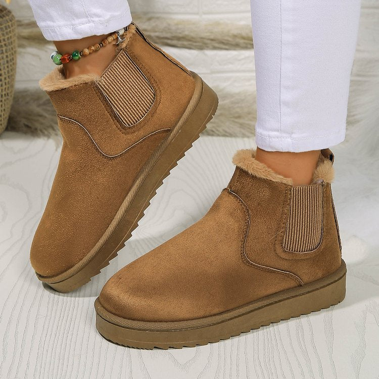 Damen  gefütterte Chelsea-Ankle-Boots mit Teddyfutter, elastischer Seitenblende und rutschfester Leichtsohle Echo Archiv