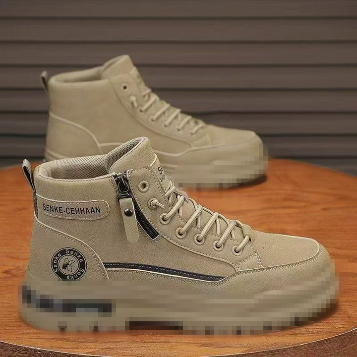 Herren knöchelhohe Sneaker-Boots aus Veloursleder mit Reißverschluss und profilierter Gummisohle Echoarhiv – Tavélo