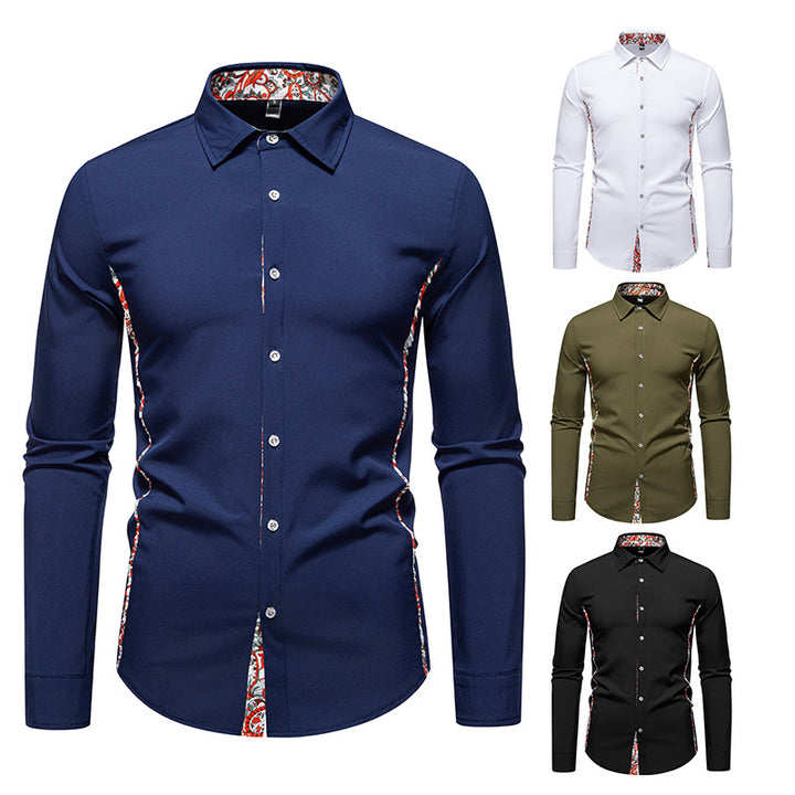 Herren Langarmhemd mit floralem Design und modernem Schnitt Echoarchiv