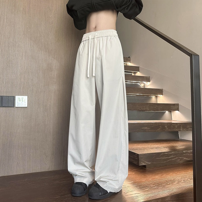 Damen Weit geschnittene Loungehose mit hohem Elastikbund und Kordelzug Echo Archiv