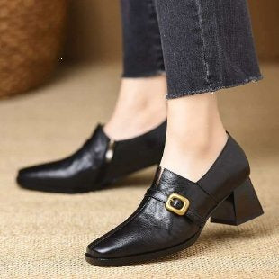 Damen Elegante spitze Stiefeletten mit Blockabsatz Echo Archiv
