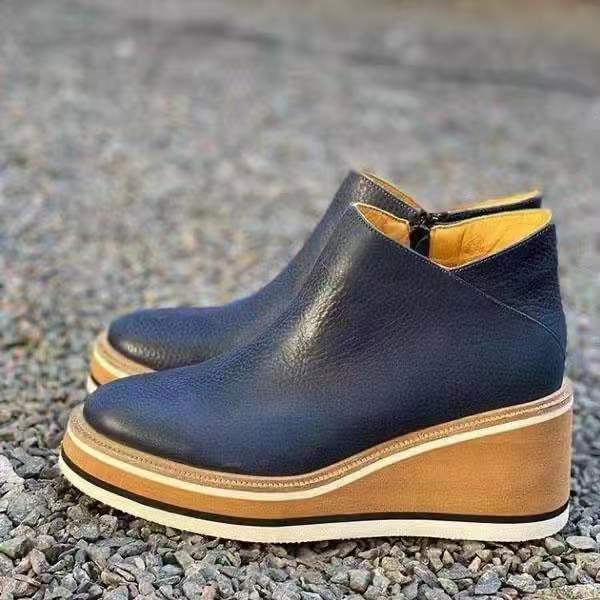 Damen nan Keilabsatz-Stiefelette mit verstecktem Plateau und elastischen Einstiegsleisten Echo Archiv