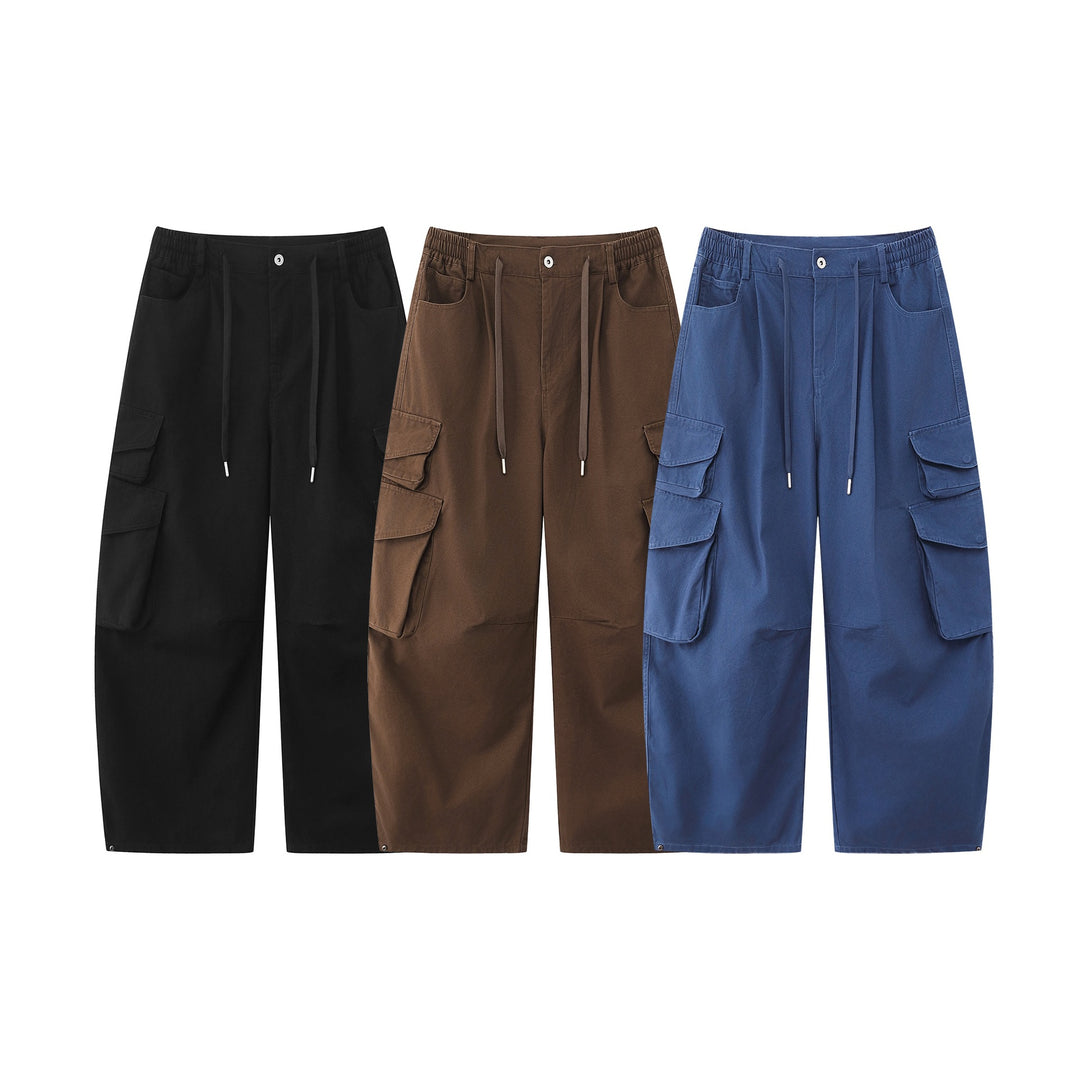 Damen Utility-Cargo-Culotte mit weitem Bein, elastischem Bund und Pattentaschen Echoarchiv